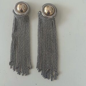 Vintage Silver and Gold Tassel Earrings